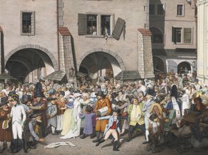 Mercado bullicioso, Praga, 1804