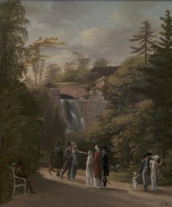 La Cascada en el Jardín Frederiksberg cerca de Copenhague de Georg Friedrich Kersting