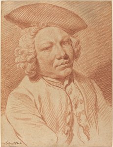 Retrato de un hombre con sombrero de tres picos de Georg Friedrich Schmidt