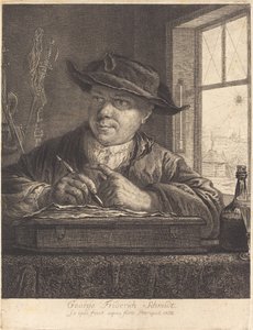 Autorretrato con una araña en la ventana de Georg Friedrich Schmidt