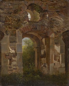 Gateway en las ruinas del Monasterio de la Santa Cruz cerca de Meissen de Georg Heinrich Crola