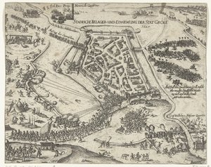Asedio de Grol por Frederik Hendrik, 1627 Stadische belager- und einnemung der stat Groll. 1627 (título sobre objeto)