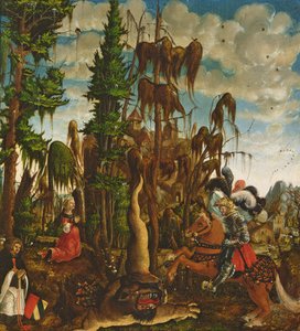 San Jorge salvando a la Princesa del Dragón, 1520 de Georg Lemberger