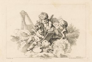 Schilderkunst La Peinture (título sobre objeto) Livre des Arts (título de la serie) de Georg Leopold Hertel