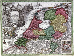 Mapa de Holanda de Georg Matthäus Seutter