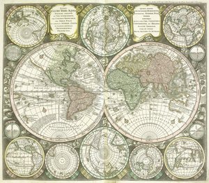 Mapa del mundo, 1744 de Georg Matthäus Seutter