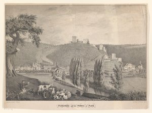 La cabaña de Sayner y el castillo de Sayn
Saynerhütte y el castillo de Sayn (título en el objeto) de Georg Osterwald