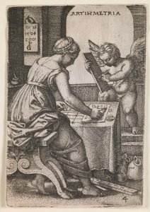 Arithmetria, de la serie "Las artes liberales", c.1541 (grabado)