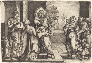 Cristo rodeado de niños