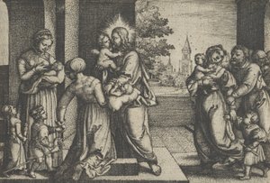 Cristo y los niños de Georg Pencz