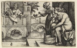 David observando a Betsabé de Georg Pencz