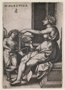 Dialéctica, de la serie "Las artes liberales", c.1541 (grabado) de Georg Pencz