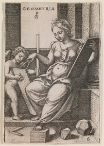 Geometria, de la serie “Las artes liberales” de Georg Pencz