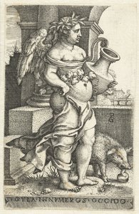 Gula
Gvla innvmeros occido (título en el objeto)
Los siete pecados capitales (título de la serie) de Georg Pencz