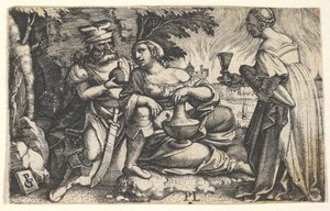 Lot y sus hijas, ca. 1531 de Georg Pencz