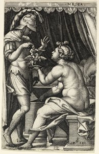 Medea y Jasón, de Heroínas griegas de Georg Pencz