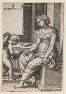 Rhetorica, de la serie “Las artes liberales” de Georg Pencz