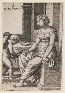 Rhetorica, de la serie "Las artes liberales", c.1541 (grabado) de Georg Pencz