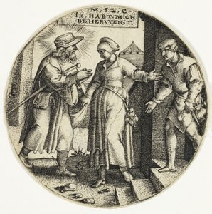 Refugiando a los extraños, de Los siete actos de misericordia de Georg Pencz