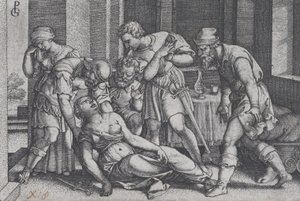 Suicidio de Lucrecia, de Escenas de la Historia Romana de Georg Pencz