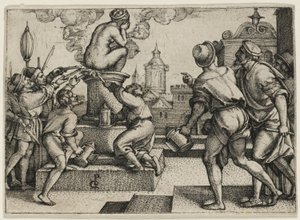 La cortesana castigada, de La historia del mago Virgilio de Georg Pencz