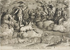 El triunfo de la eternidad, lámina seis de Los triunfos de Petrarca de Georg Pencz