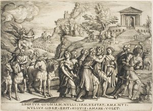 El triunfo del amor, lámina uno de Los triunfos de Petrarca