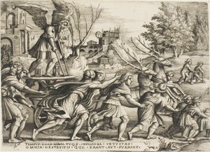 El Triunfo del Tiempo, lámina cuatro de Los Triunfos de Petrarca de Georg Pencz