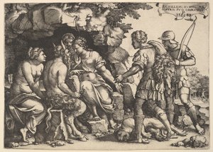 Tetis y Quirón de Georg Pencz