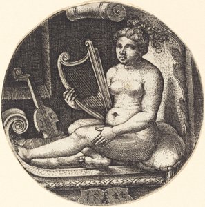 Mujer con arpa de Georg Pencz