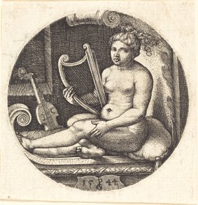 Mujer con un Arpa de Georg Pencz