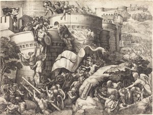 La toma de Cartagena de Georg Pencz after Giulio Romano