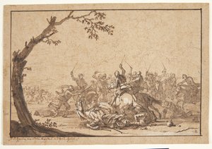 Combate de caballería de Georg Philipp Rugendas
