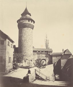 Der Runde Turm und der Festung in Nürnberg (La Torre Redonda y la Fortaleza de Núremberg),c. 1852 (foto) de Georg Schmidt