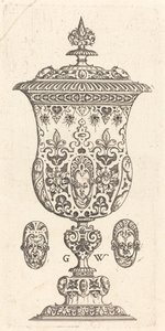 Copa con dos Máscaras en la Tapa de Georg Wechter I