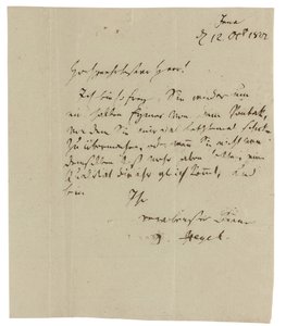 Carta autógrafa a Gebruder Ramann (comerciantes de vino en Erfurt), Jena de Georg Wilhelm Friedrich Hegel