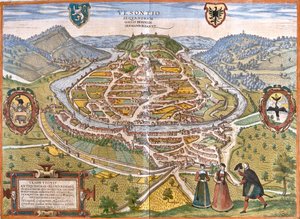 Besançon, Francia de Georg and Hogenberg Franz (1535 90) Braun