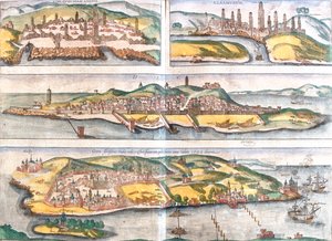 Casablanca, Azemmour, Diu, Goa, Marruecos, India de Georg and Hogenberg Franz (1535 90) Braun