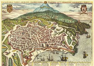 Catania, Sicilia, Italia de Georg and Hogenberg Franz (1535 90) Braun