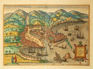 Chios de Civitates Orbis Terrarum por Georg Braun de Georg Braun and Hogenberg Franz