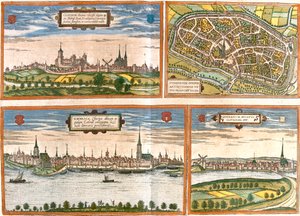 Cleves, Duisburg, Emmerich, Genappe, Alemania, Bélgica de Georg and Hogenberg Franz (1535 90) Braun