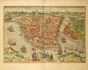 Estambul del Civitates Orbis Terrarum de Georg Braun de Georg Braun and Hogenberg Franz