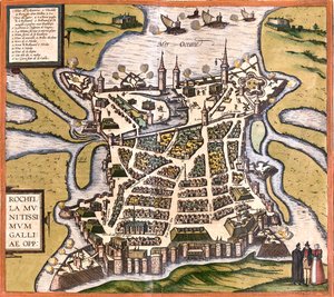 La Rochelle, Francia de Georg and Hogenberg Franz (1535 90) Braun