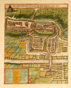 Mapa de Bar-Le-Duc del Civitates Orbis Terrarum de Georg Braun de Georg Braun and Hogenberg Franz