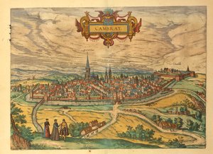 Mapa de Cambrai del Civitates Orbis Terrarum de Georg Braun de Georg Braun and Hogenberg Franz