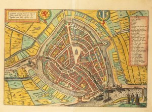 Mapa de Gouda del Civitates Orbis Terrarum de Georg Braun de Georg Braun and Hogenberg Franz