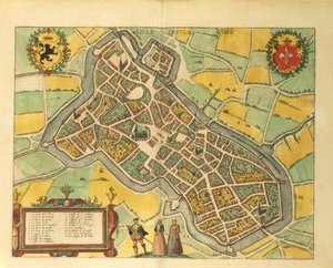Mapa de Lille de Civitates Orbis Terrarum por Georg Braun de Georg Braun and Hogenberg Franz