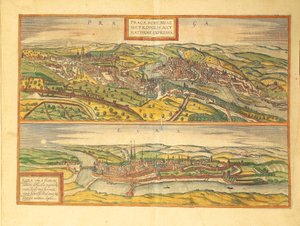 Praga y Cheb, Eger de Civitates Orbis Terrarum de Georg Braun and Hogenberg Franz