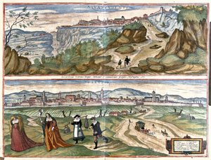 Acquapendente (provincia de Viterbo) y Treviso, Italia de Georg Braun and Hogenberg Franz