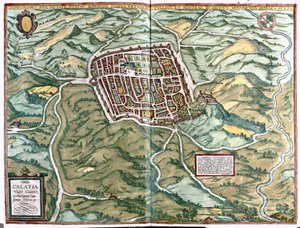 Caiazzo (provincia de Caserta), Italia de Georg Braun and Hogenberg Franz